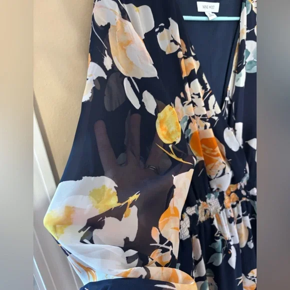 Nine West floral faux wrap dress size 10 - Picture 3 of 14